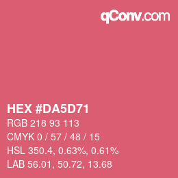 Código de color: HEX #DA5D71 | qconv.com