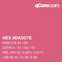 Color code: HEX #DA5D7E | qconv.com