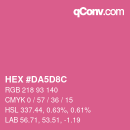 カラーコード: HEX #DA5D8C | qconv.com