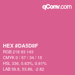 颜色代码: HEX #DA5D8F | qconv.com
