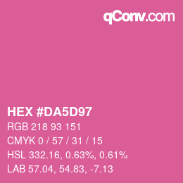 颜色代码: HEX #DA5D97 | qconv.com