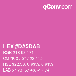 カラーコード: HEX #DA5DAB | qconv.com