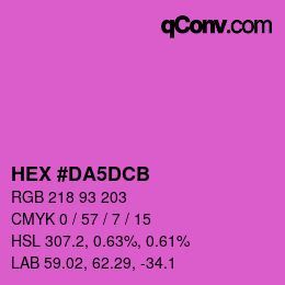 Color code: HEX #DA5DCB | qconv.com