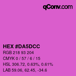 カラーコード: HEX #DA5DCC | qconv.com