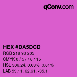 カラーコード: HEX #DA5DCD | qconv.com
