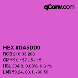 颜色代码: HEX #DA5DD0 | qconv.com