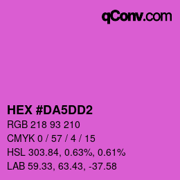 カラーコード: HEX #DA5DD2 | qconv.com
