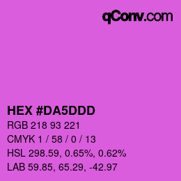 颜色代码: HEX #DA5DDD | qconv.com