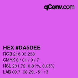 カラーコード: HEX #DA5DEE | qconv.com