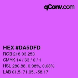 カラーコード: HEX #DA5DFD | qconv.com
