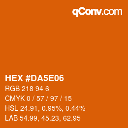 カラーコード: HEX #DA5E06 | qconv.com