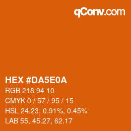 Color code: HEX #DA5E0A | qconv.com