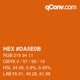 Color code: HEX #DA5E0B | qconv.com