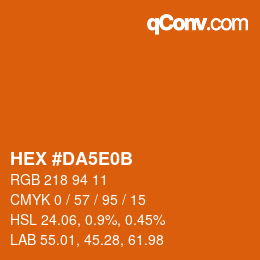 カラーコード: HEX #DA5E0B | qconv.com