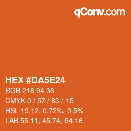 Color code: HEX #DA5E24 | qconv.com