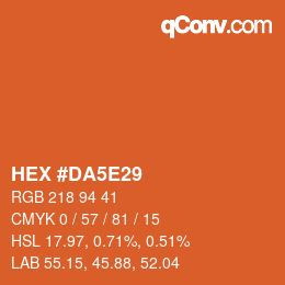 Color code: HEX #DA5E29 | qconv.com