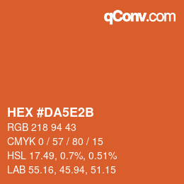 颜色代码: HEX #DA5E2B | qconv.com