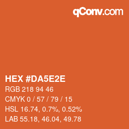 カラーコード: HEX #DA5E2E | qconv.com