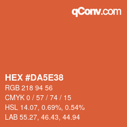 Color code: HEX #DA5E38 | qconv.com