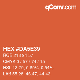 Farbcode: HEX #DA5E39 | qconv.com