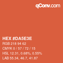 Color code: HEX #DA5E3E | qconv.com