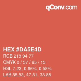 Color code: HEX #DA5E4D | qconv.com