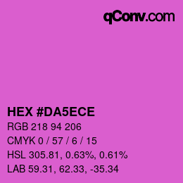 颜色代码: HEX #DA5ECE | qconv.com