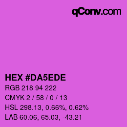 Color code: HEX #DA5EDE | qconv.com
