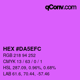 カラーコード: HEX #DA5EFC | qconv.com