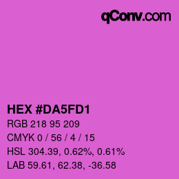 カラーコード: HEX #DA5FD1 | qconv.com