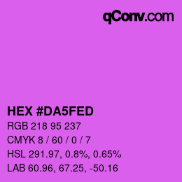 カラーコード: HEX #DA5FED | qconv.com