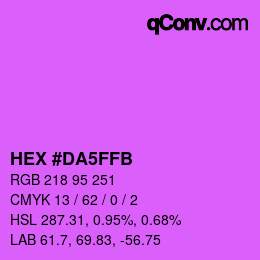 Color code: HEX #DA5FFB | qconv.com