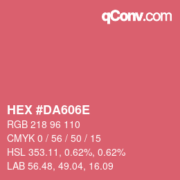 Color code: HEX #DA606E | qconv.com