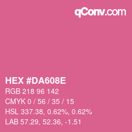 Color code: HEX #DA608E | qconv.com