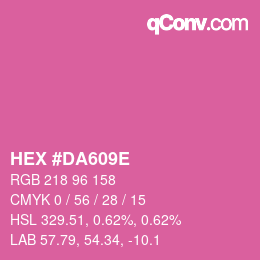 Code couleur: HEX #DA609E | qconv.com