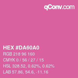 カラーコード: HEX #DA60A0 | qconv.com
