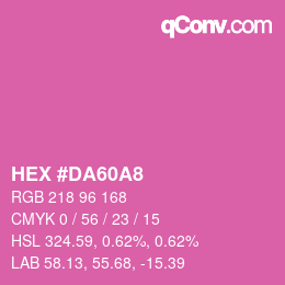 カラーコード: HEX #DA60A8 | qconv.com