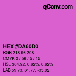 カラーコード: HEX #DA60D0 | qconv.com