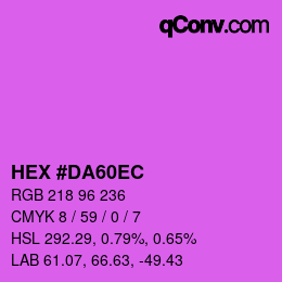 颜色代码: HEX #DA60EC | qconv.com