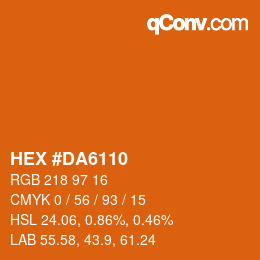 Color code: HEX #DA6110 | qconv.com