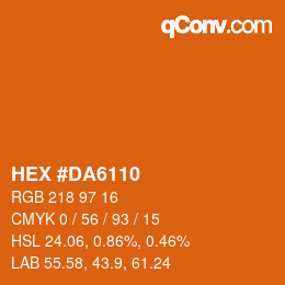 Color code: HEX #DA6110 | qconv.com