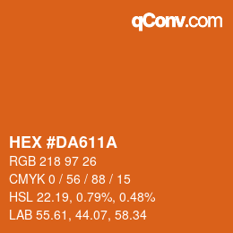 Color code: HEX #DA611A | qconv.com