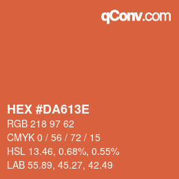 Color code: HEX #DA613E | qconv.com