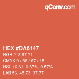 カラーコード: HEX #DA6147 | qconv.com
