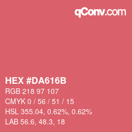 Color code: HEX #DA616B | qconv.com