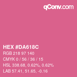Color code: HEX #DA618C | qconv.com