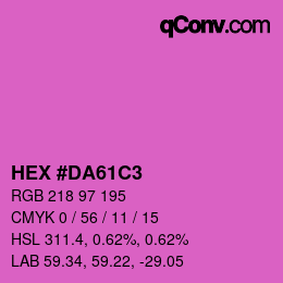 Color code: HEX #DA61C3 | qconv.com