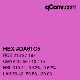 Color code: HEX #DA61C5 | qconv.com