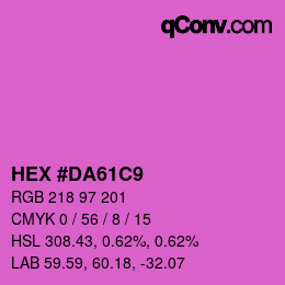 Color code: HEX #DA61C9 | qconv.com