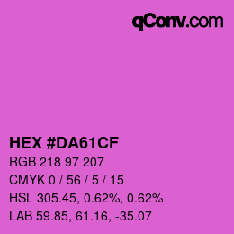 Color code: HEX #DA61CF | qconv.com